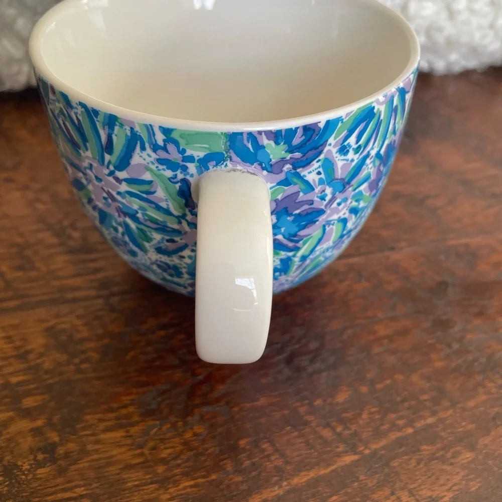 Lilly Pulitzer 12oz Ceramic Mug Blue Green Purple Floral